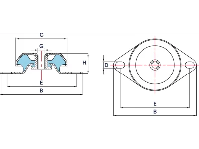 Wibroizolator Daszkowy DO8048/23P