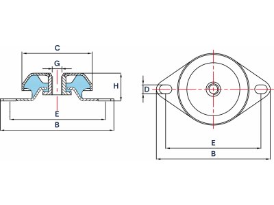 Wibroizolator Daszkowy DO11064/35P