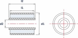 Wibroizolator Tupu Tuleja Metalowo- Gumowa