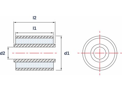 Wibroizolator Tupu Tuleja Metalowo- Gumowa