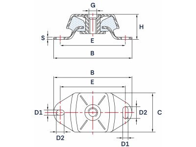 Wibroizolator do Pompy - Okrętowy Typu MA18678/50P