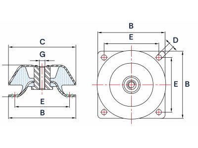 Wibroizolatory Daszkowe DK180183/85