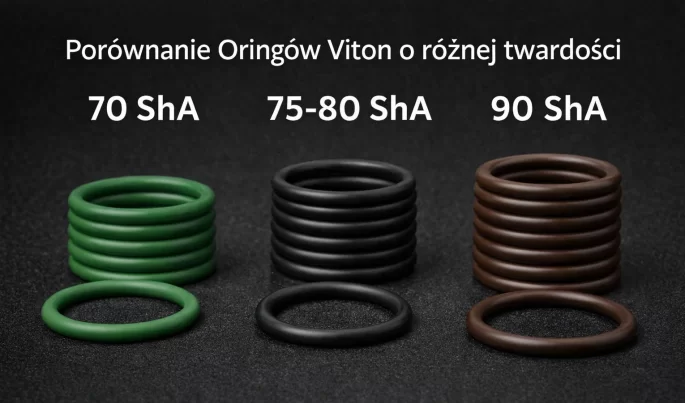 Porównanie Oringów Viton FKM o różnej twardości 70 ShA, 75 ShA i 90 ShA