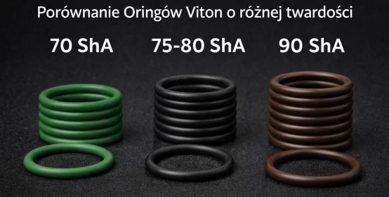 Porównanie Oringów Viton FKM o różnej twardości 70 ShA, 75 ShA i 90 ShA